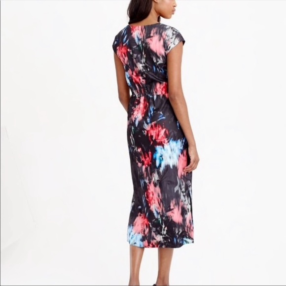 NWT J.Crew Drapey Side Slit Dress in Floral Splash - Picture 2 of 10